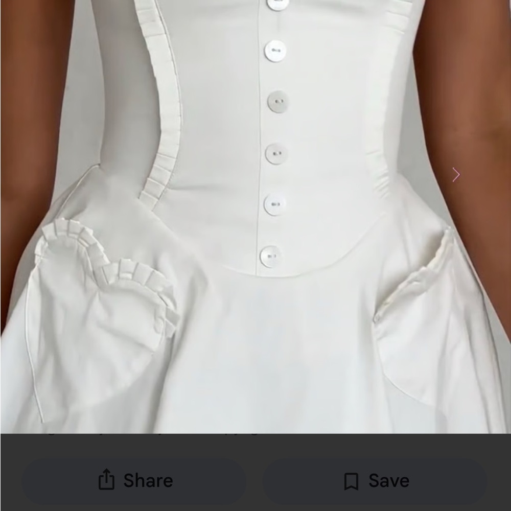 House of CB White Button-Front Mini Dress